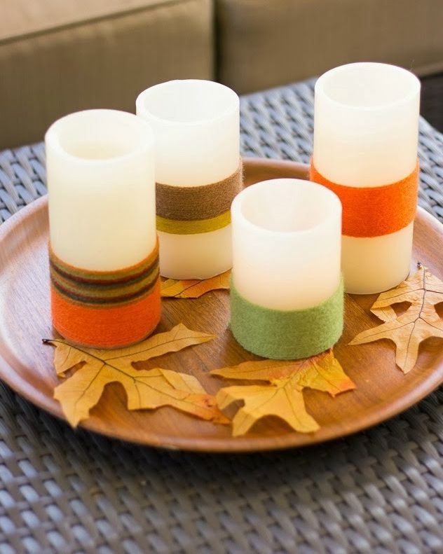 fall crafts for adults yarn wrapped candles