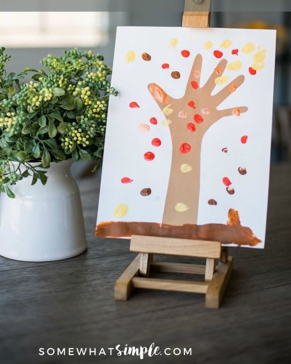 fall crafts for kids fingerpainting trees