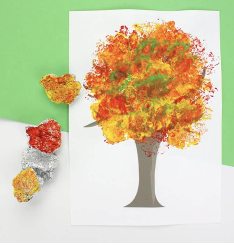 fall crafts for kids tree art