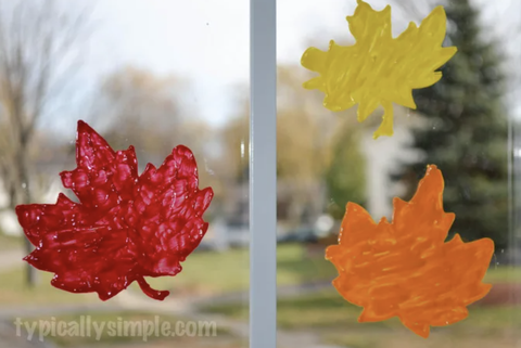 fall crafts for kids leaf window clings