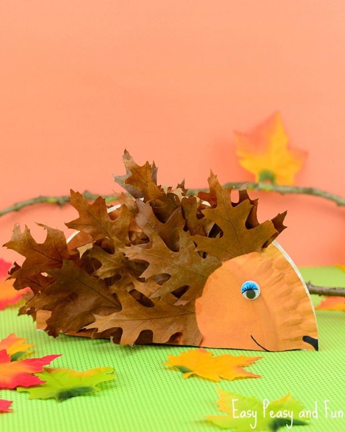 fall crafts for kids paper plate hedgehog