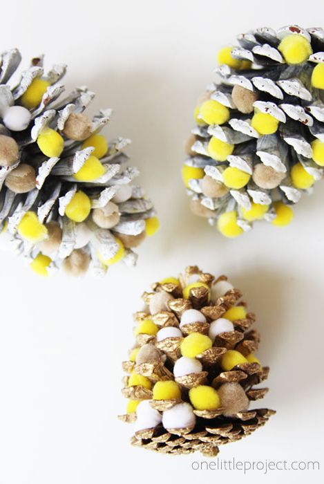 fall crafts for kids pom pom pinecones
