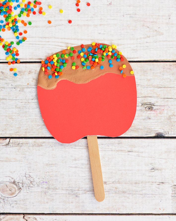 fall crafts for kids puffy paint caramel apples