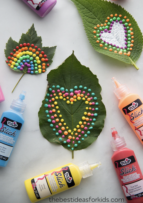 fall crafts for kids puffy painted leaves