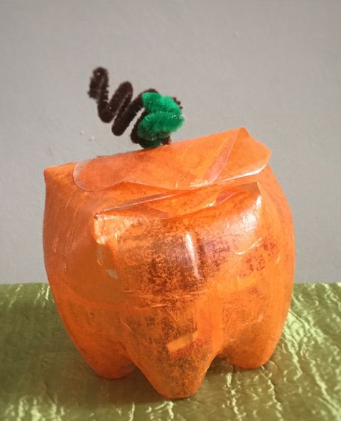 recycled bottle pumpkin