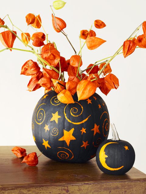 fall decorations painted pumpkin