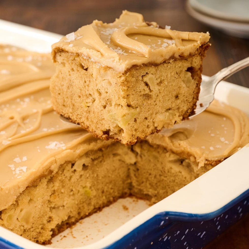 caramel apple sheet cake fall dessert