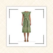 green sleeveless midi dress and length midi dress