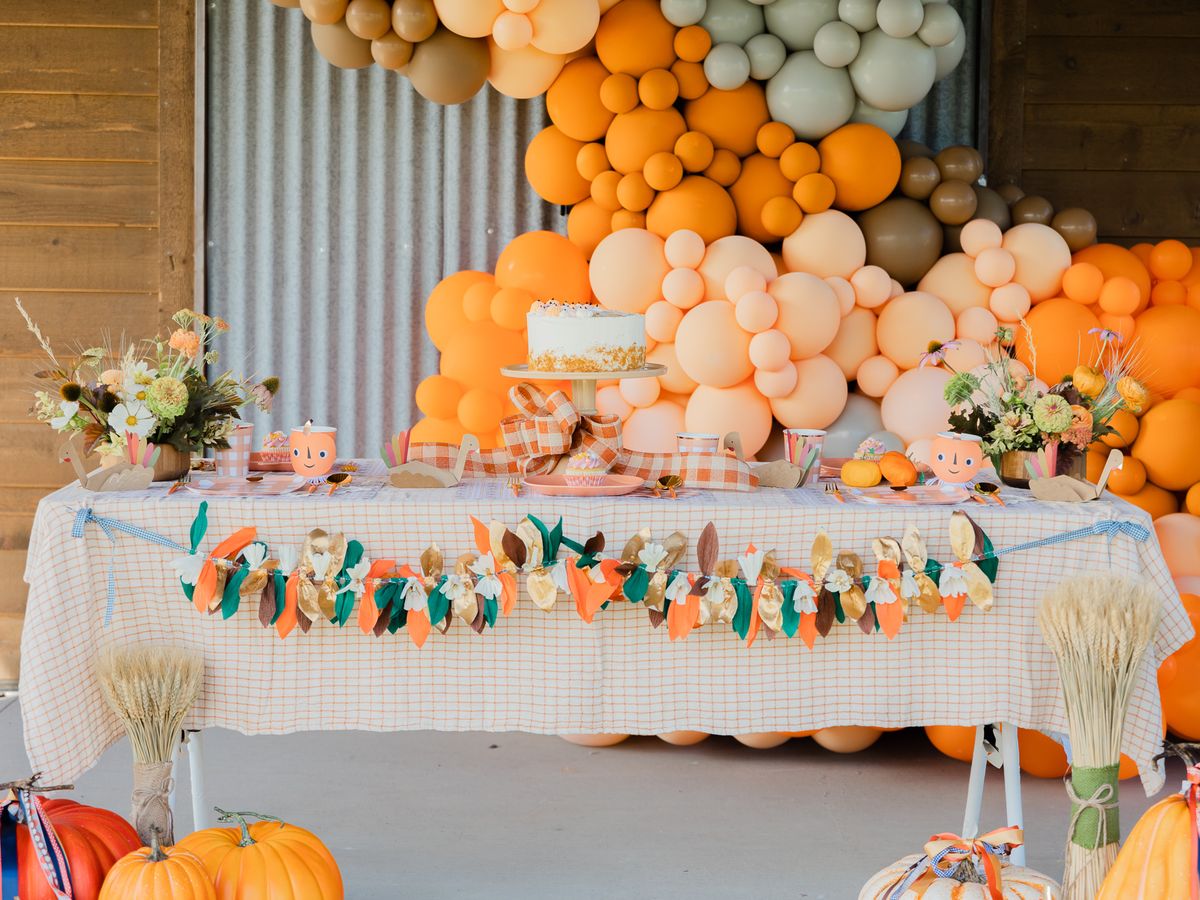 Touch of Color 100' Pumpkin Spice Orange Tablecover Roll - Party