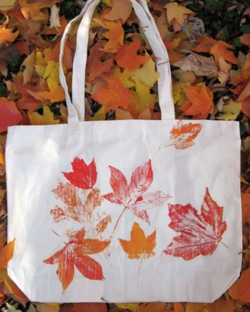 fall leaf craft ideas tote bag