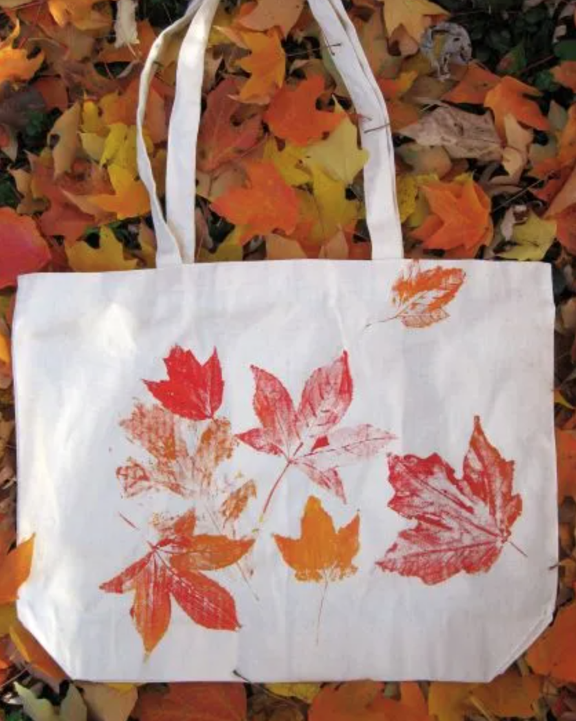 fall leaf craft ideas tote bag