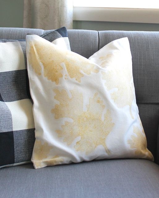 fall leaf crafts gold leaves throw pillow