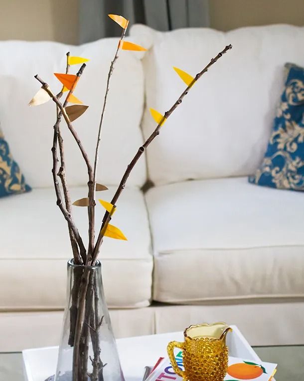 fall leaf crafts washi tape branches