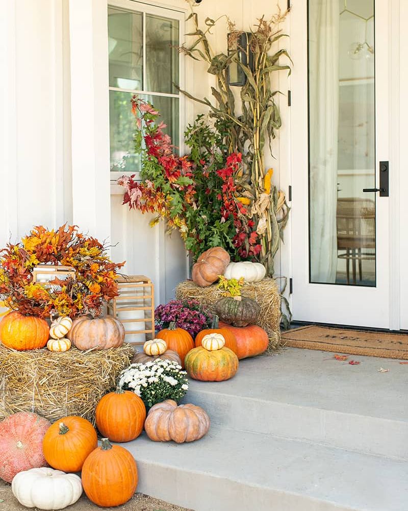 outdoor fall decorations harvest