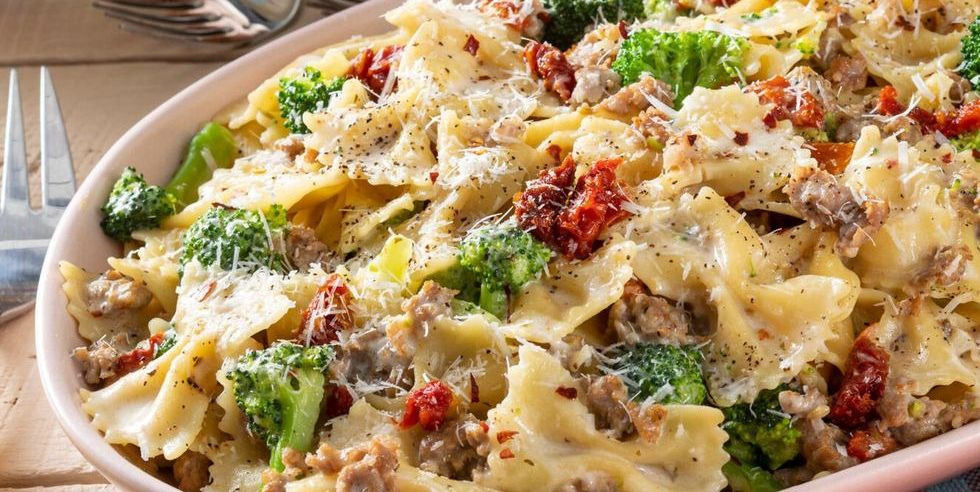 fall pasta recipes bowtie pasta with broccoli and sausage