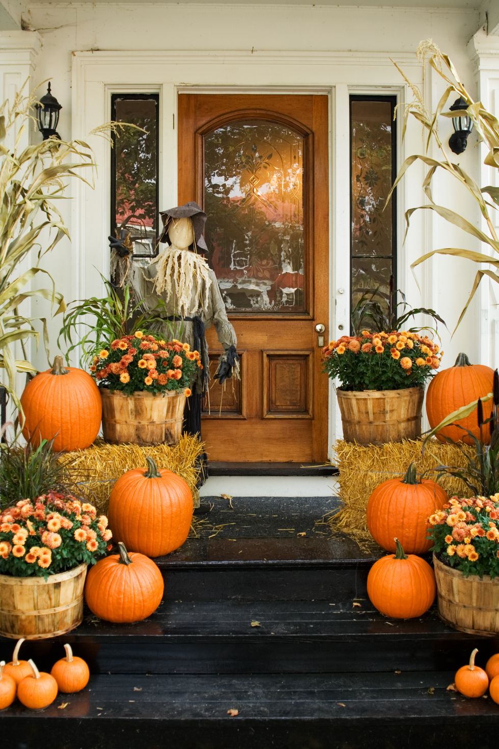porch decorated for fall