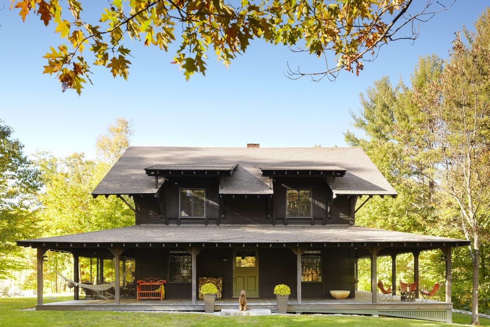 boston architect heather wells's cabin retreat in north sutton, new hampshire is decorated for fall