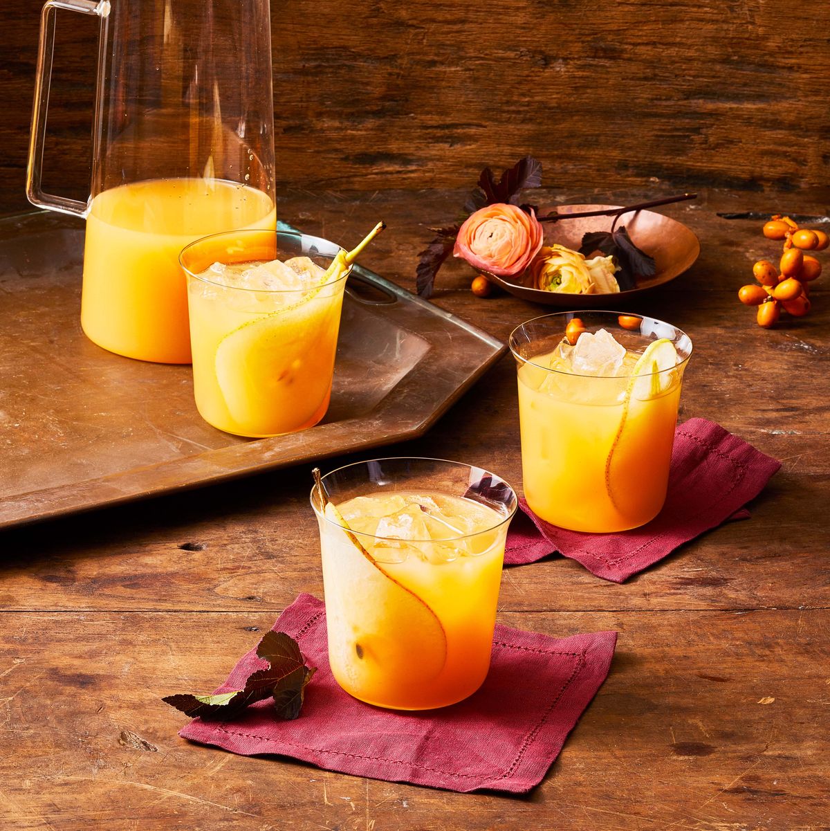 sparkling fall punch cocktail