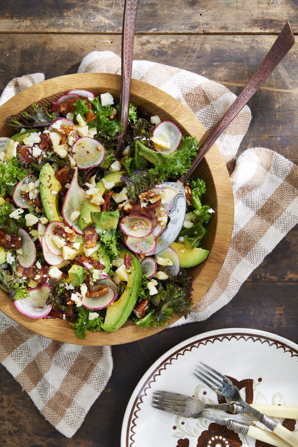 pecan, kale, and parmesan salad