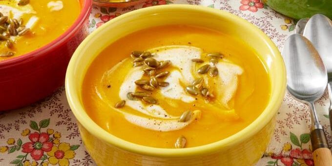 fall soup recipes pumpkin soup with pumpkin seeds