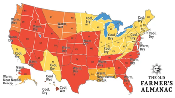 the old farmer's almanac fall weather map predictions
