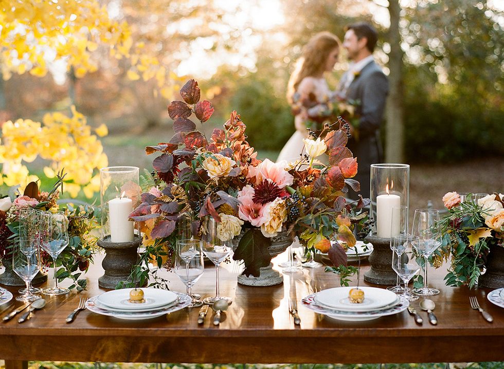 fall wedding floral centerpiece