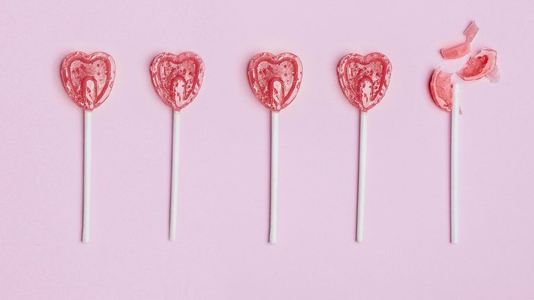 A broken heart lollipop