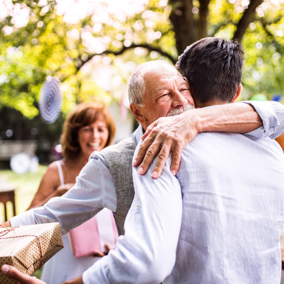 family celebration or a garden party outside in the backyard