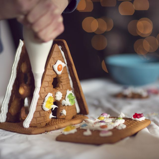 a gingerbread house on a table