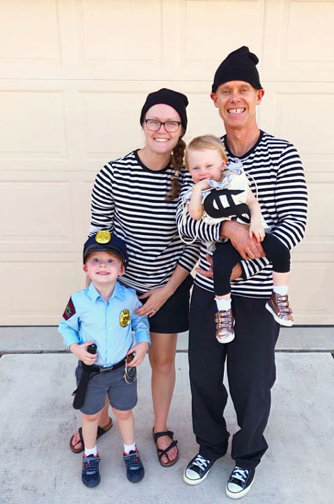 family halloween costumes  cops and robbers