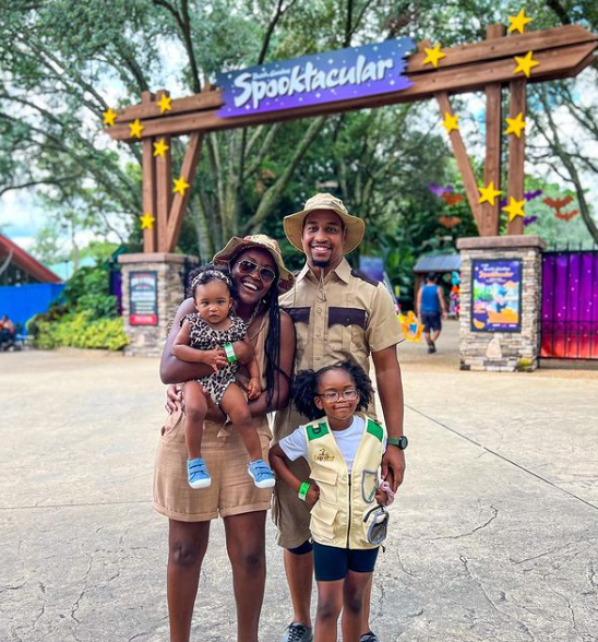 A family dressed as zookeepers