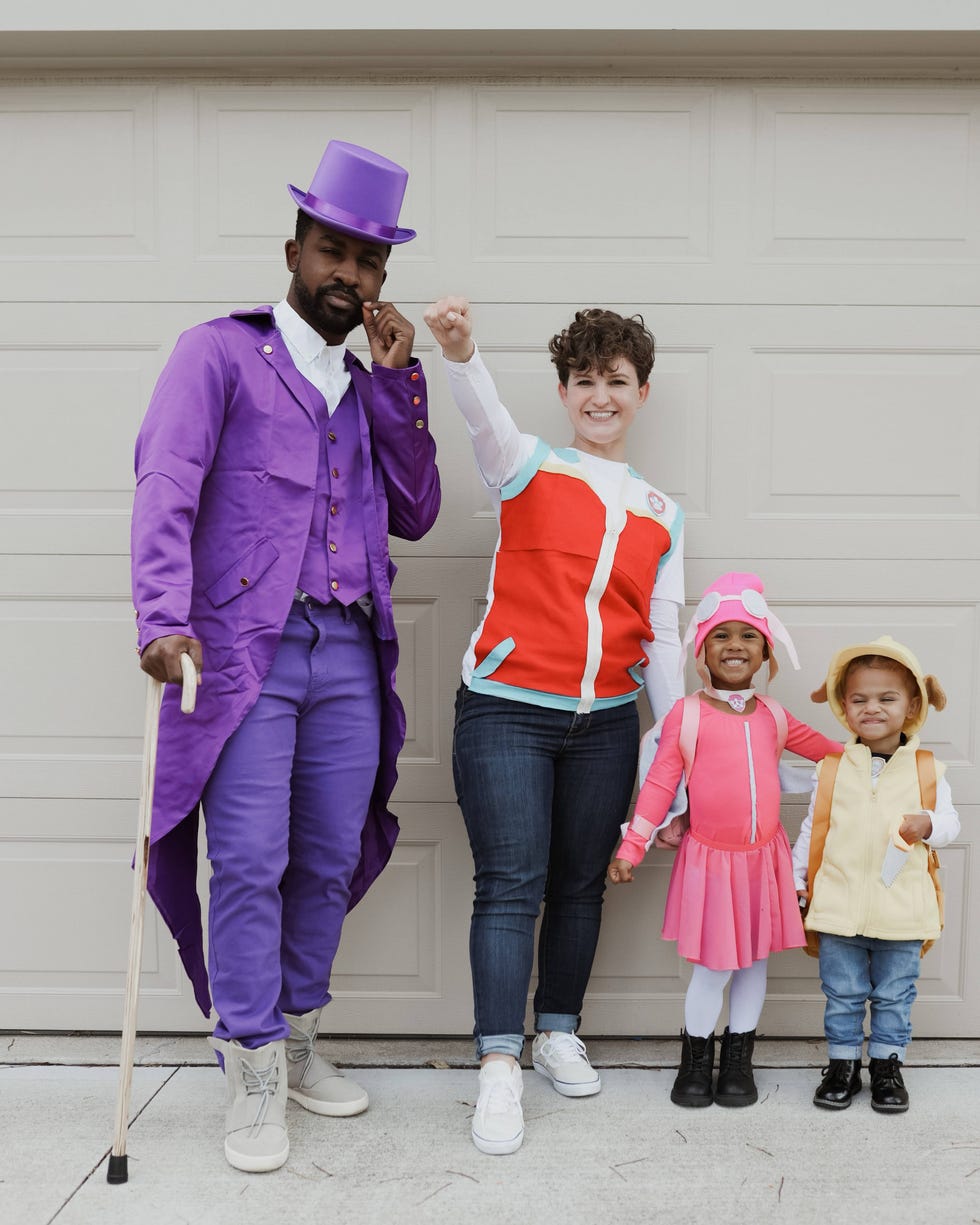 A family dressed up as Paw Patrol