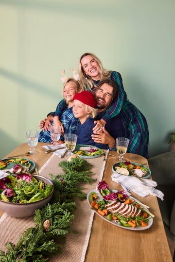 family gathering with a festive table setting