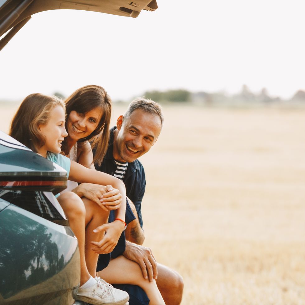 family in the car