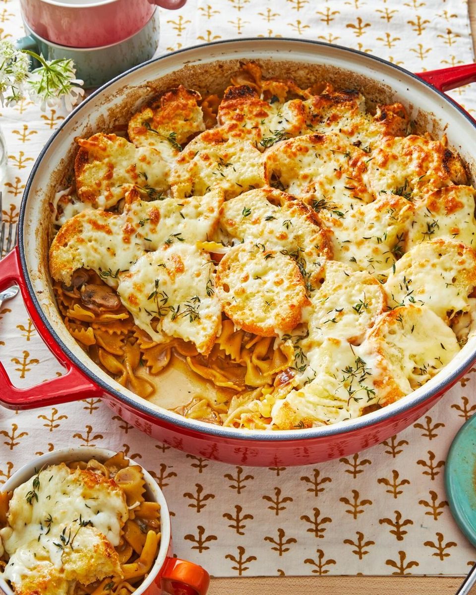 family meal ideas one pot french onion pasta