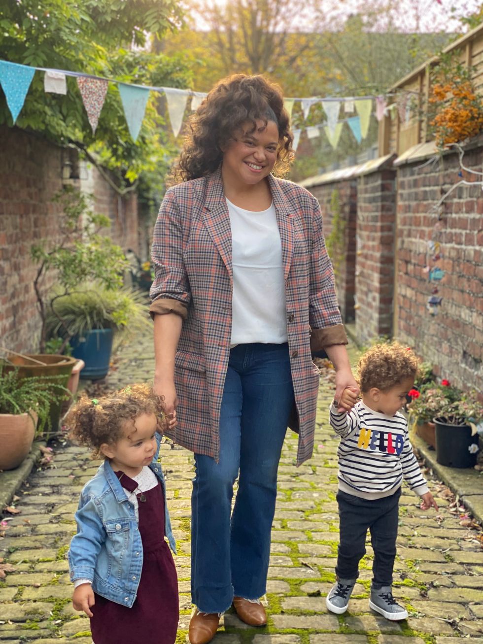 michelle buteau with her two toddlers