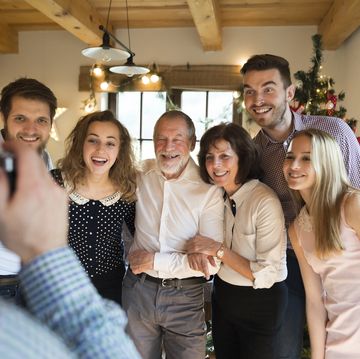 family posing for a photo