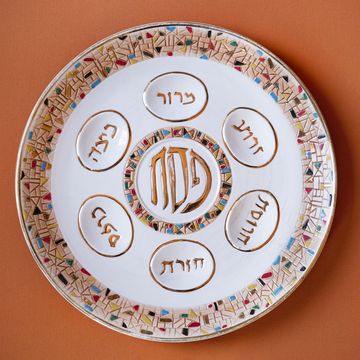 passover meaning seder plate laid out for passover