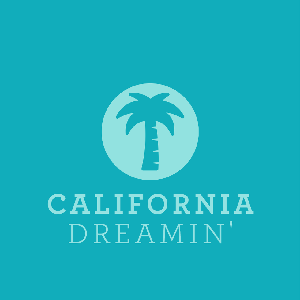 a slide that says california dreamin' with a picture of a palm tree