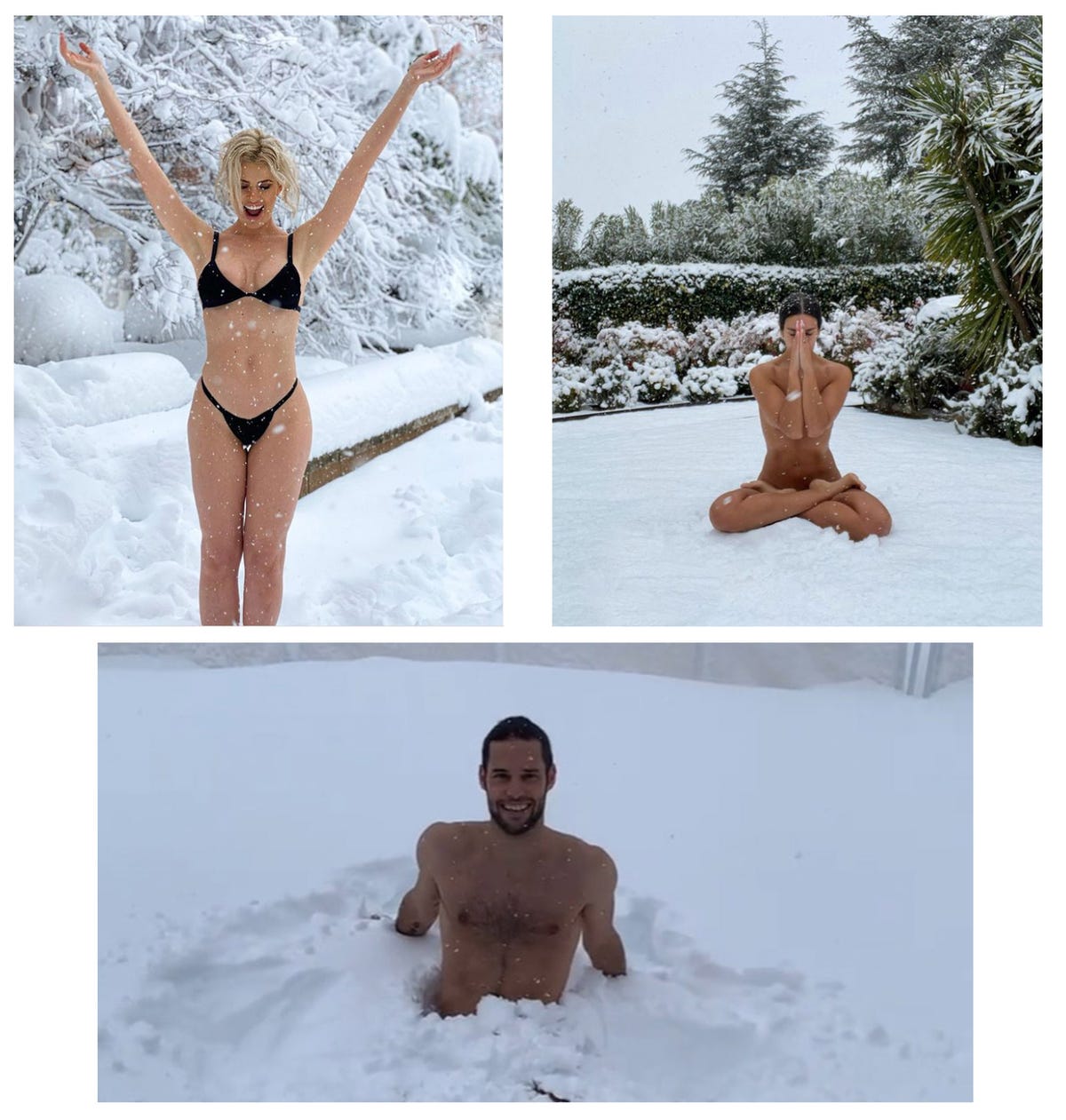 Pedroche y otros famosos desnudos en la nieve