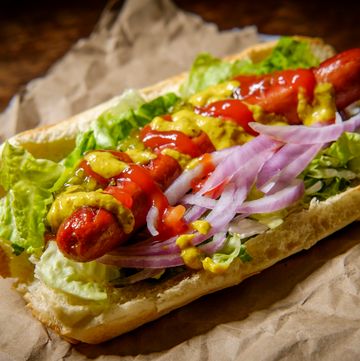 fancy grilled hotdog