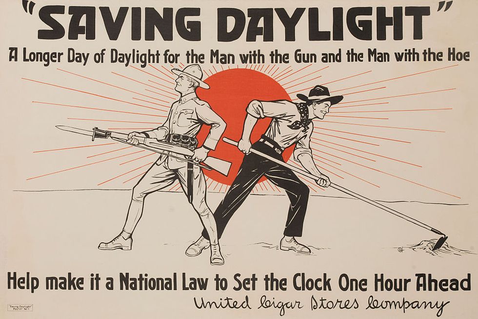 saving daylight, a longer day for the man with the gun and the man with the hoe