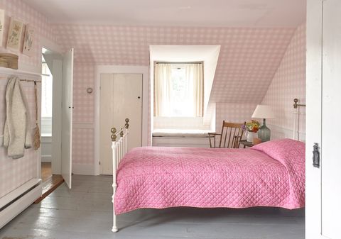 pink farmhouse bedroom