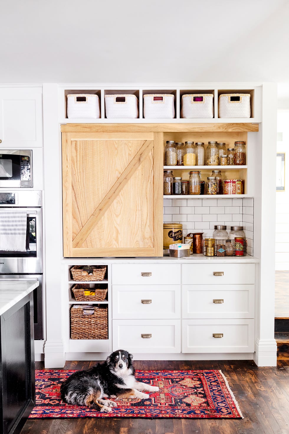 farmhouse decor - barn door pantry