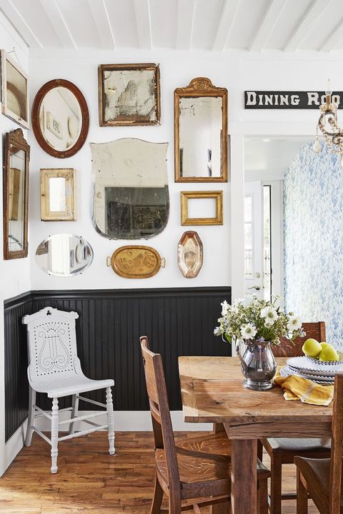 farmhouse decor - mirrors dining room