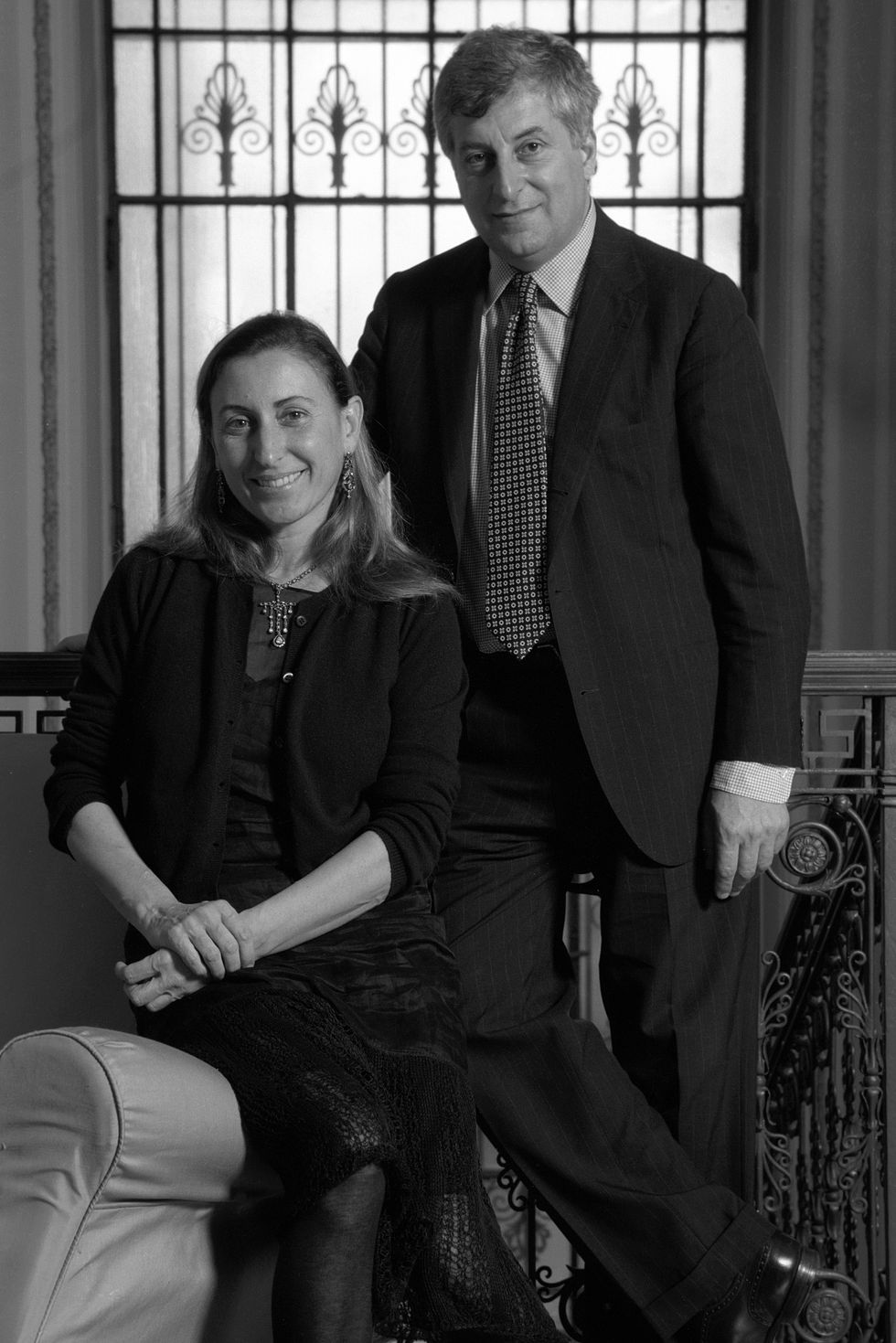 miuccia prada and husband patrizio bertelli, milan