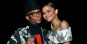 zendaya and law roach hugging at the instyle awards