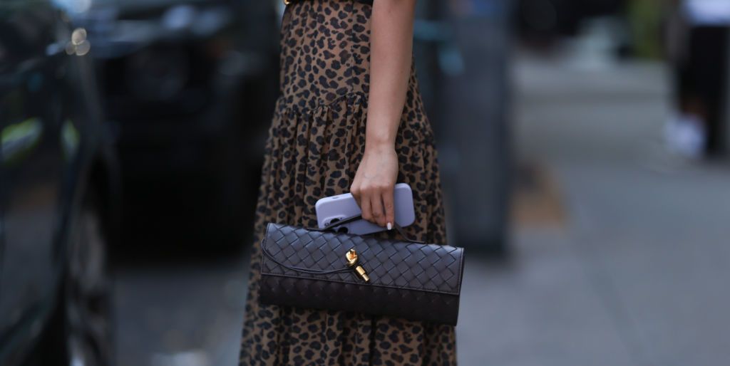 fashion week guest seen wearing brown animal print long news photo