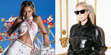 fashionable individuals showcasing distinct styles against contrasting backgrounds