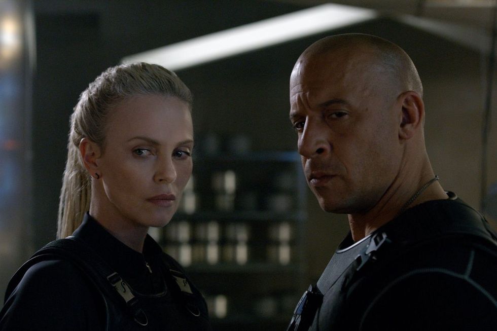 charlize theron and vin diesel in fast and furious 8